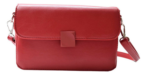 Bolsa Crossbody Color Rojo Liso Correa Desmontable