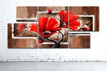 Comprar Hermoso! Cuadro Poliptico Moderno Varias Medidas Flores