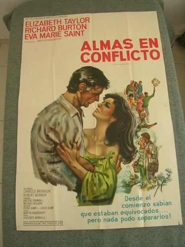 Afiche De Cine Almas En Conflicto 1965 Taylor Burton