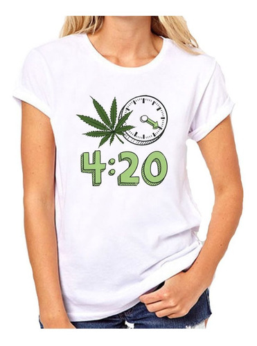 Remera De Mujer Its 420 Reloj Cannabis Chala