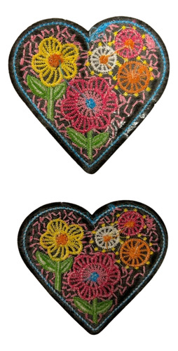 2 Pz Parche Bordado Termoadhesivo De Corazón Pequeño