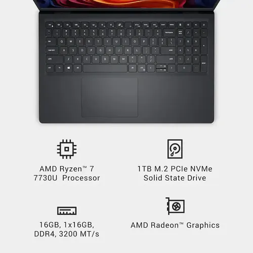 Notebook Dell Inspiron 15.6 Táctil Ryzen 7, 16gb, 512gb Ssd