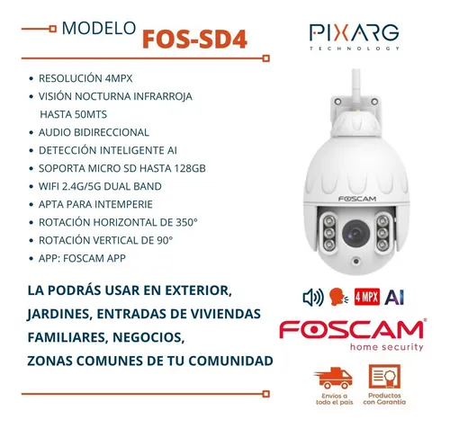 Domo Ptz Wifi 4mp Zoom 4x Exterior Detec Humana Alexa Foscam