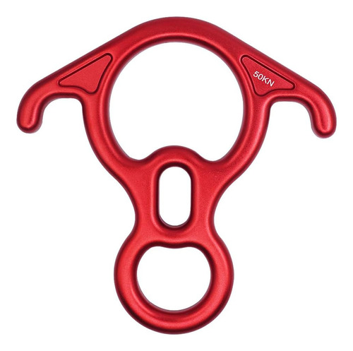 Naxen 50kn 8 Descensor Con Dispositivo Bent Ear Belay Rojo