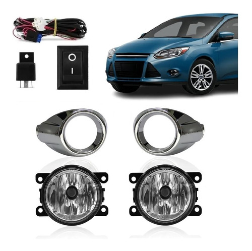 Kit Farol Milha Novo Focus 2014 2015 Neblina Cromado + Botão