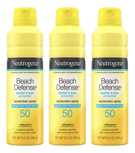 Protector Solar Spray Neutrogena Beach Defense. Spf 50