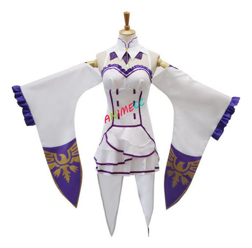2024 Disfraz De Re Zero Emiria Cosplay Costume Re:life In A Bifferent World From Zero Emilia Cosplay Disfraz De Lolita For Mujer Que Incluye: