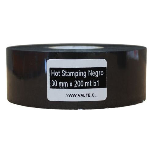 Pack  5 Unidades Hot Stamping Flechadora Negro 30mm X 200mt