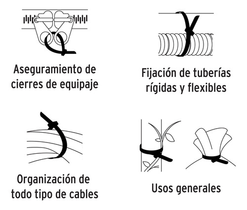Paquete De Cinchos Con 25pza De 50 Cm Negro 44331 Truper Negro