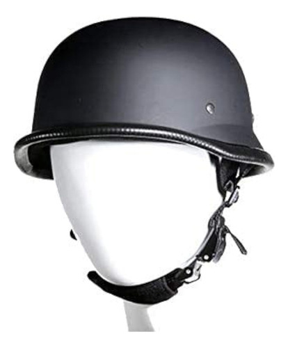 German Novelty Flat Black Motorcycle Half Helmet Cruiser