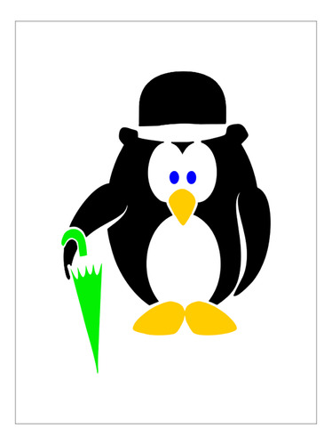 Stencil Pinguim - 15x20 - Ref 8984