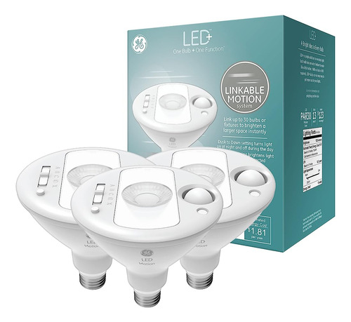 Ge Led + Motion Sensor Led Bombillas, Luz De Seguridad Vincu