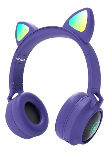 Auriculares Bluetooth Inalámbricos Orejas Gato Luz Led Noga