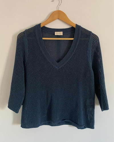 Poetry. Divino Sweater Azul Calado. Talle U #mfa73