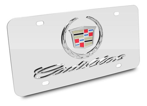 Nombre Y Logotipo De Cadillac Sobre Placa Cromada