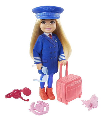 Barbie Chelsea Profesional Set Muñeca Piloto Mattel