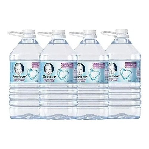 Agua Purificada Gerber Libre De Sodio 10 Piezas De 4l C/u