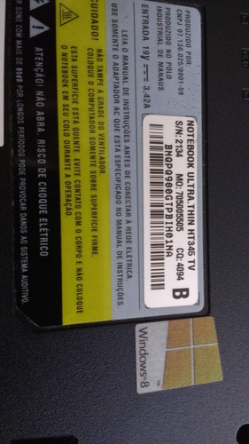 Notebook Cce Tela Touch Screen Tv Digital Core I3 8gb