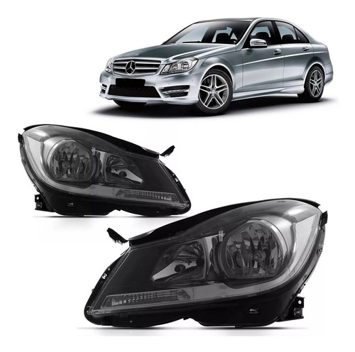 Par Farol Classe C Coupe 12 A 14 15 Foco Duplo Máscara Negra