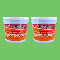 Comprar 2 Pack Pintura Vinílica Plastimex Colores Int Y Ext. Color 2 Pack 4l 608 Verde Suave