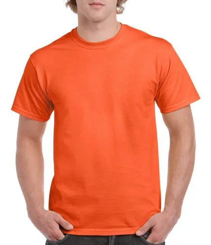 Playera Cuello Redondo Manga Corta Para Niños Naranja