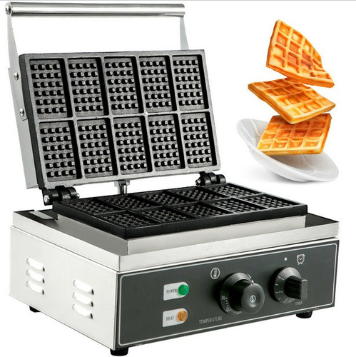 Maquina De Waffles Mini Wafflera Electrica Industrial 10 Pz 