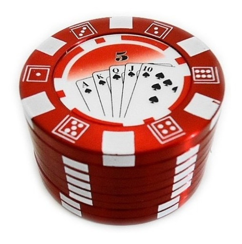 Dichavador De Metal Ficha De Poker Vermelho