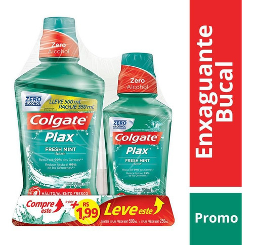 Plax 500ml+250ml Enxaguante Bucal