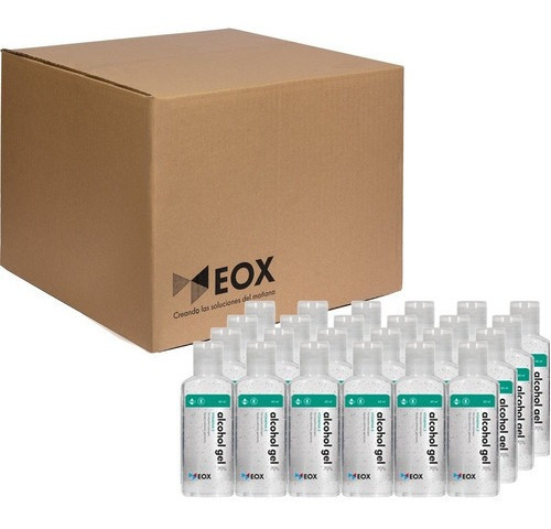 Alcohol gel EOX Línea Desinfección en botella con dosificador 60 ml 70 g pack x 24