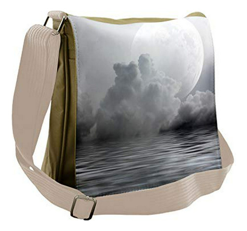 Bolso De Mensajero - Ambesonne Moon Bag, Misty Air And Ocean