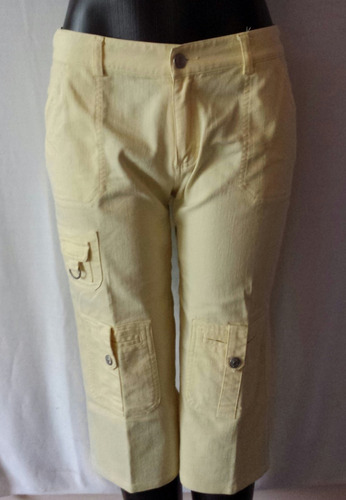 Pantalon Bermuda Color Amarillo Claro 