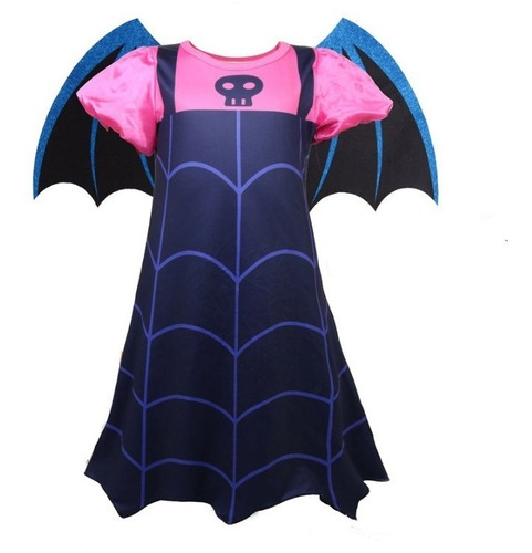 Imagem 2 de 8 de Fantasia Festa Infantil Vampirina Halloween Com Asas E Arco