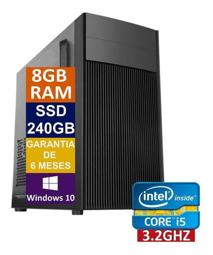 Imagem 2 de 3 de Pc Computador Cpu Intel Core I5 + Ssd 240gb, 8gb Monitor 19