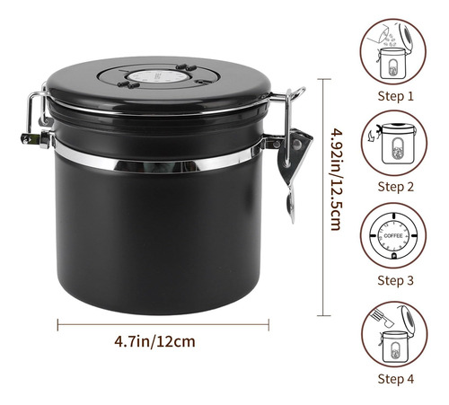 Tarro Contenedor Hermético De Café De 1,2 L Con Cuchara