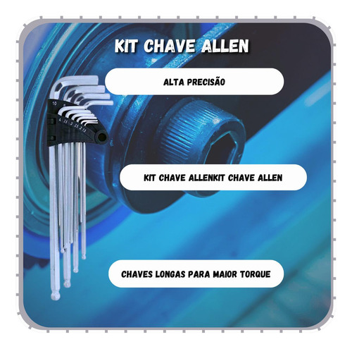 Jogo Kit Chave Allen Longa 10 Pçs 1,5 A 10mm Western Lc-30