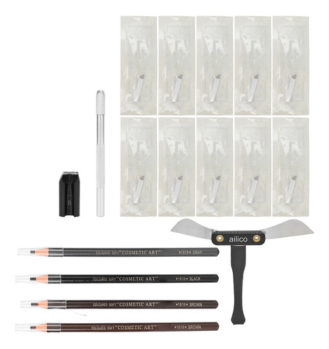 Kit De Microblading Para Cejas, 4 Lápices, Agujas, Bolígrafo
