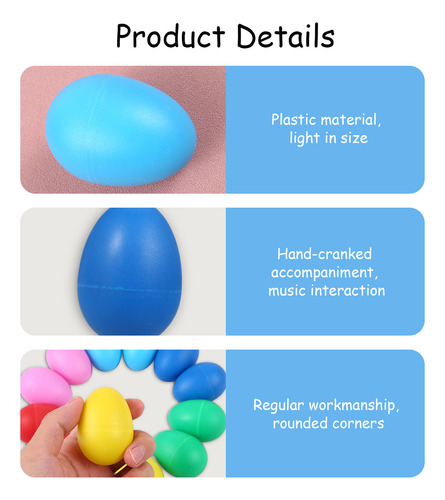 . Egg Shakers: Instrumentos Musicais, 6 Cores, Tinta