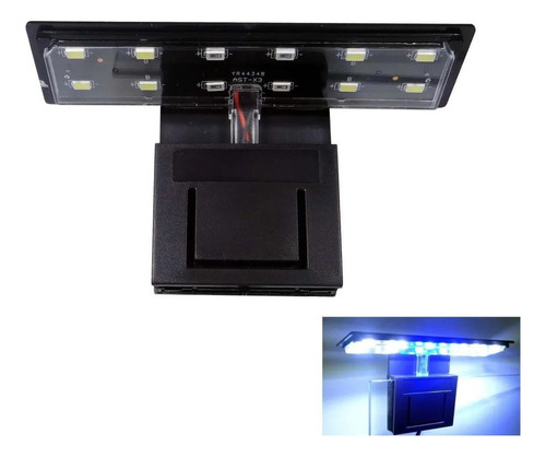 Luminaria Led P Aquario Soma X3wb Preta 5w Led Branco E Azul 220V