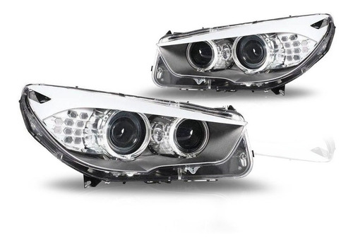 Par Farol Bmw Serie 5 S5 2011 2012 13 2014 Com Motor Led Tyc
