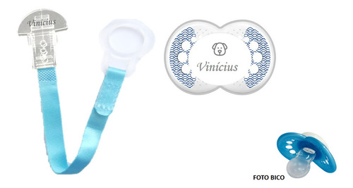 Prendedor + Chupeta Mam Original 6 Meses + Com Nome