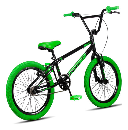 Bicicleta Bmx Aro 20 Pro-x Color Pneu Colorido Aro Aero Cor Preto/verde Tamanho Do Quadro S