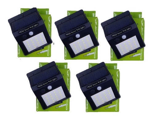 Lamparas Solar Led Sensor De Movimiento Kit 5 Reflectores