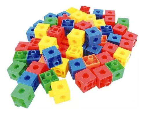 Construcción Matemática Cubos Conectores Dactic 130 Pcs