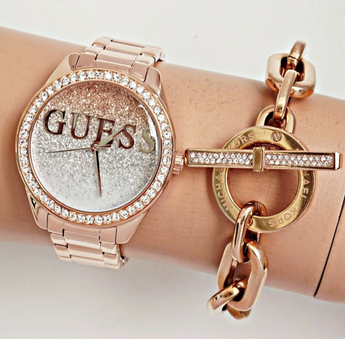 Relógio Guess W0987l3 Glitter Original Completo Com Caixa