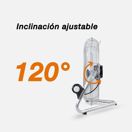 Ventilador de pared y de piso Mytek 3306 plateado con 3 aspas de metal, 20" de diámetro 127 V