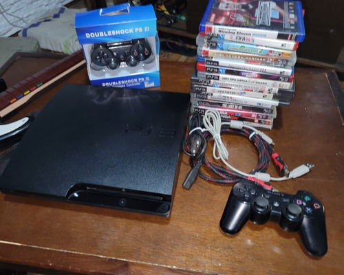 Playstation 3 Slim Completo Con 16 Juegos Originales 