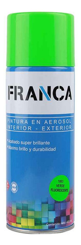 Esmalte Aerosol Fluorecente 400ml Franca Color Verde