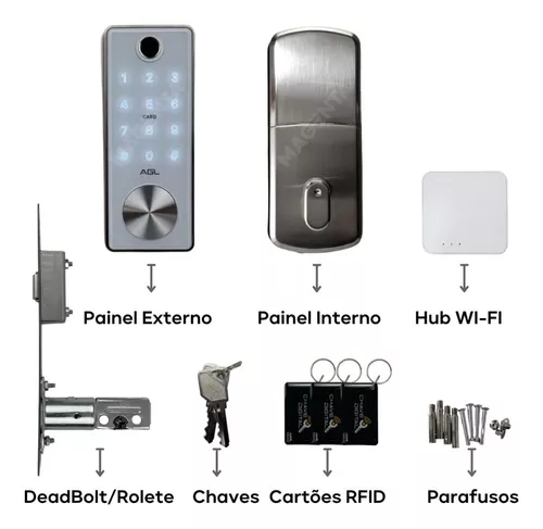 Fechadura Digital Biometria Tag Inteligente WiFi Automação