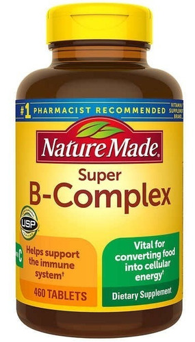 Super Complejo B + Vitamina C 460 Tabletas Marca Nature Made