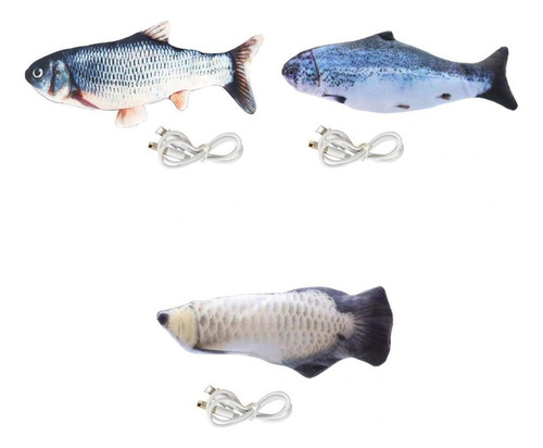 3x Pets Cat Toy Electric Simulation Fish Toys For Mascotas